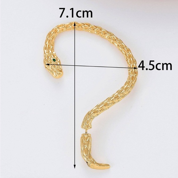 Wrap Around Rhinestone Snake Earrings, Reputation Snake Earring - Picture 5 of 5